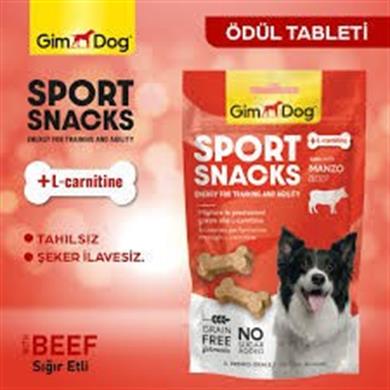 GimDog Sportsnacks Sığır Etli Ödül Tableti 60 Gr