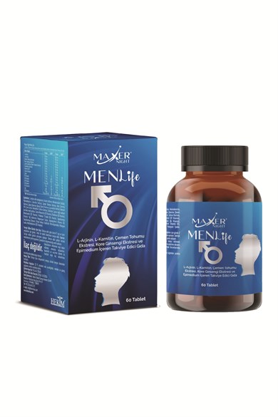 Maxer Night Men Life L-Arjinin, L-Karnitin, Epimedium İçeren 60 Tablet