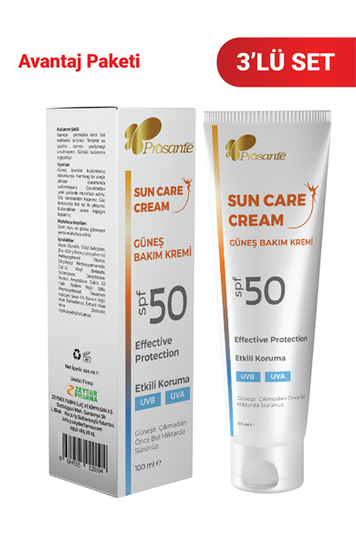 Prosente Güneş Kremi SPF +50 Yetişkin 100ml x 3 Adet