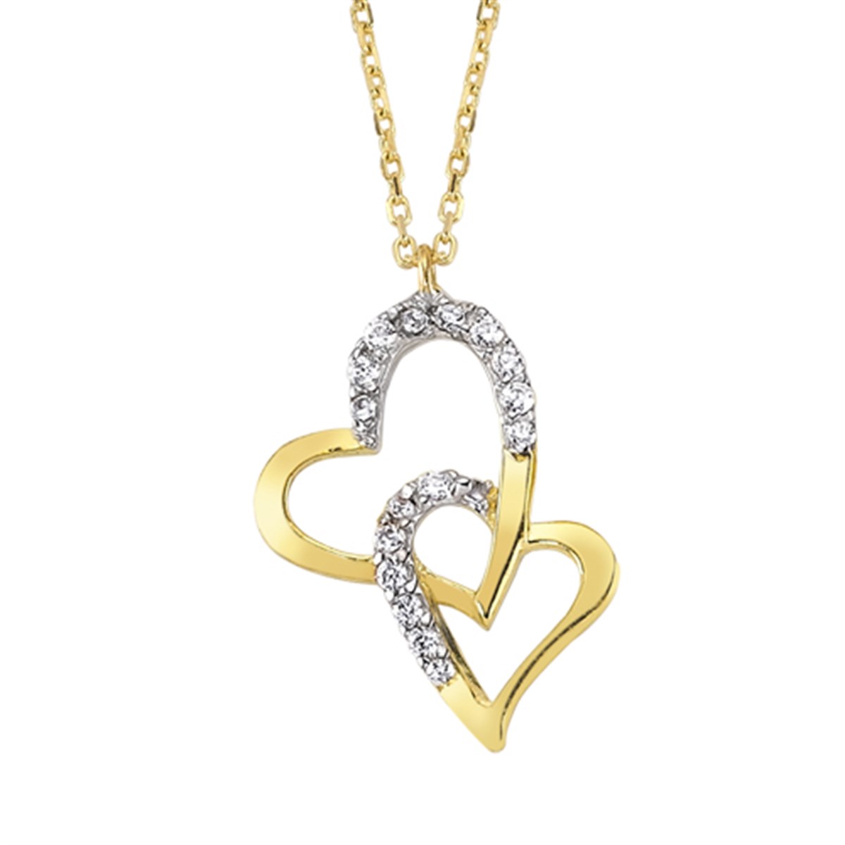 Mardeluz Altın Çift Kalp Kolye