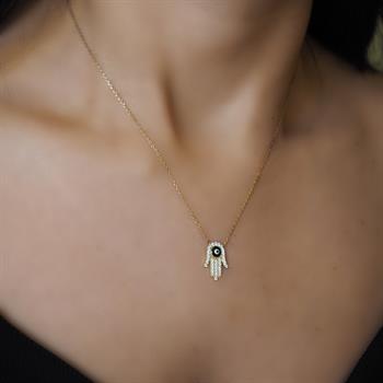 Mardeluz Fatma Ana Eli Altın Kolye 8 Ayar 2.20  gr