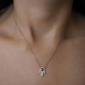 Mardeluz Fatma Ana Eli Altın Kolye 8 Ayar 2.20  gr