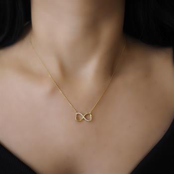 Mardeluz Taşlı Sonsuzluk Altın Kolye 8 Ayar 1.76  gr