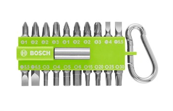 Bosch 2607 002 823 21 Parça Vidalama Ucu Seti Yaylı Kancalı Yeşil