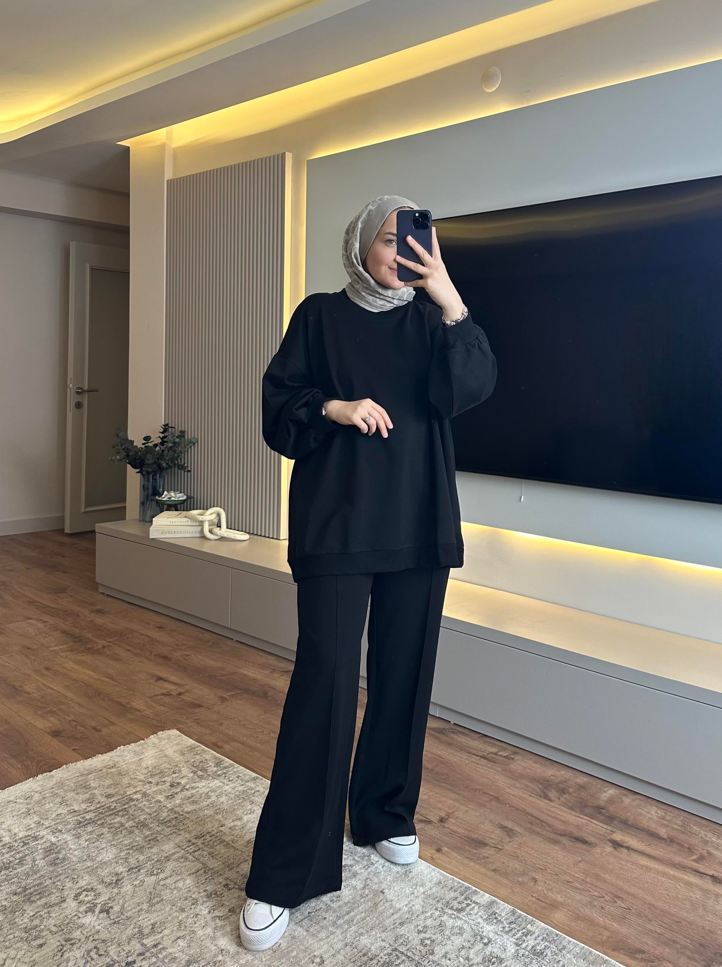 Basıc Oversize Takım Siyah - TAKIM