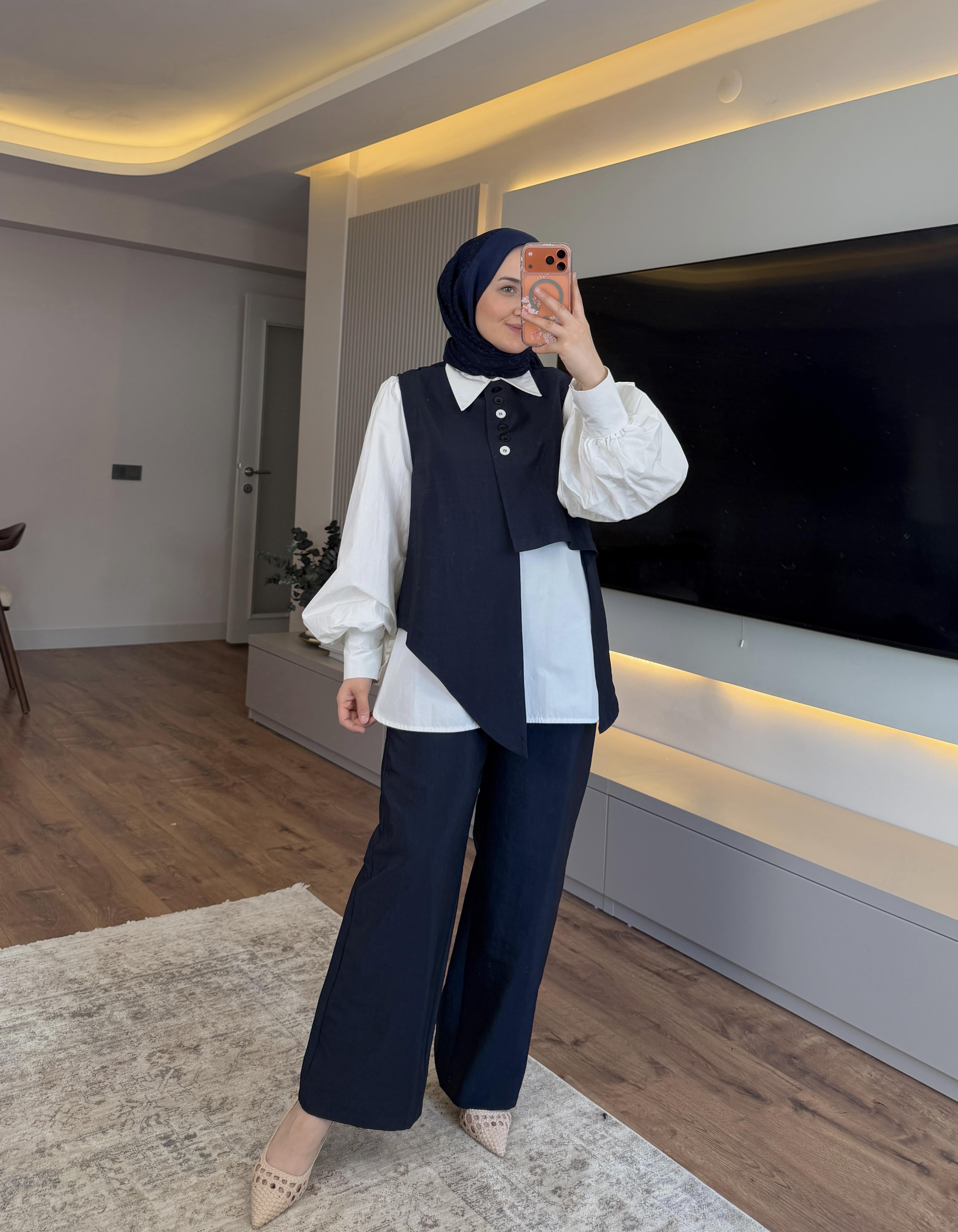Gömlek Yelek 3'lü Takım Lacivert - TAKIM