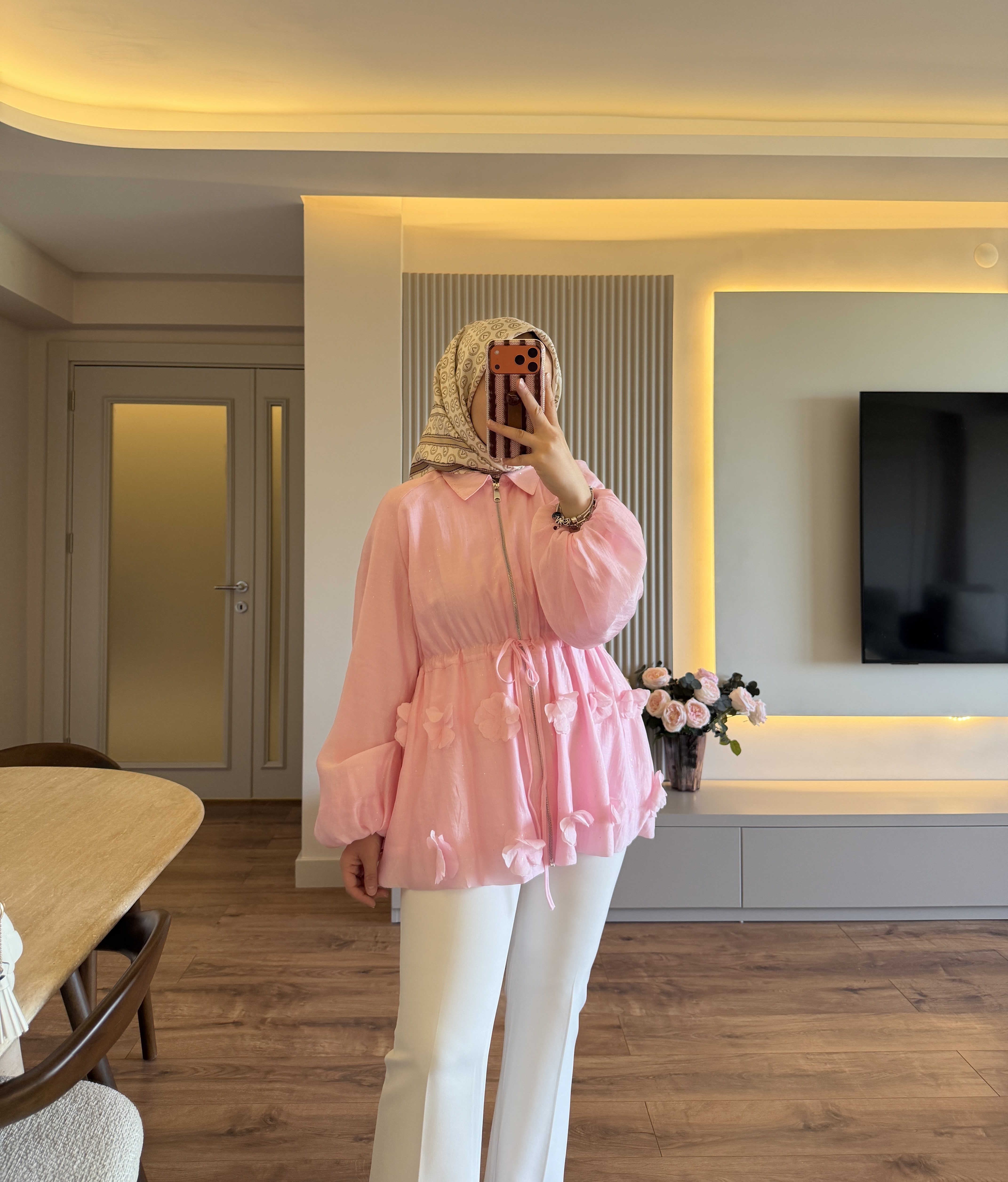 Işıltılı Bahar Ceket Şeker Pembe - CEKET