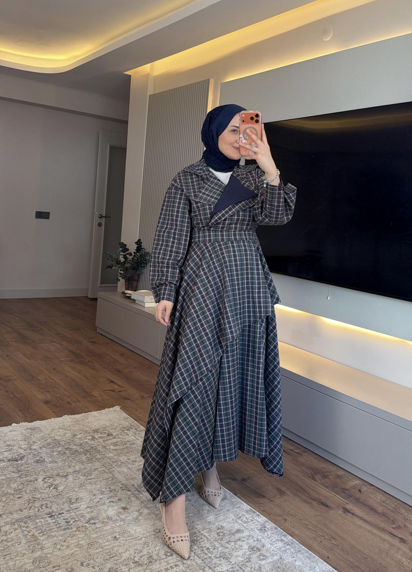 Kat Kat Tasarım Elbise Yeşil - ELBİSE