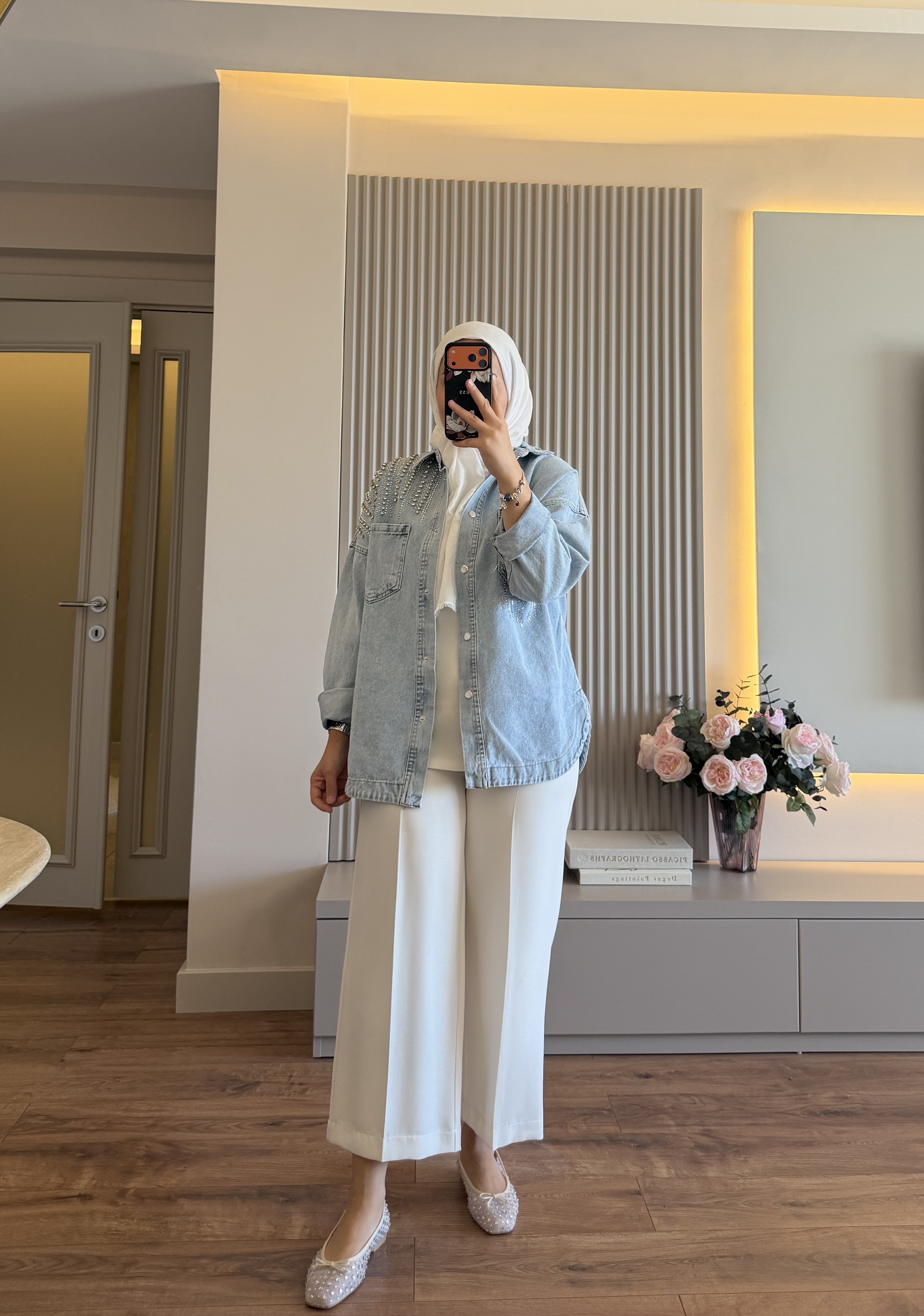 Lumiere Taşlı Denim Ceket - CEKET