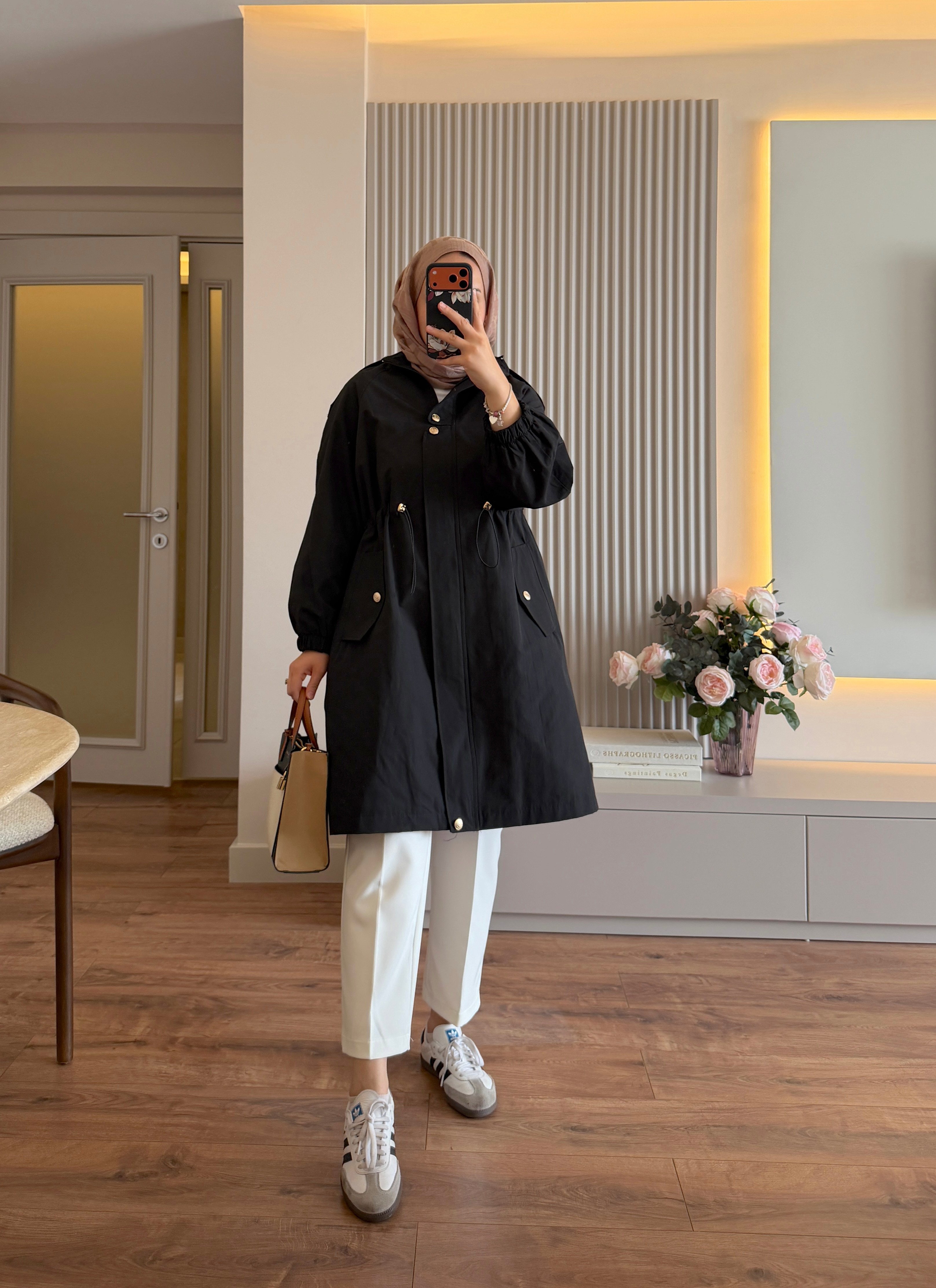 Nola Trenç Siyah - TRENCKOT