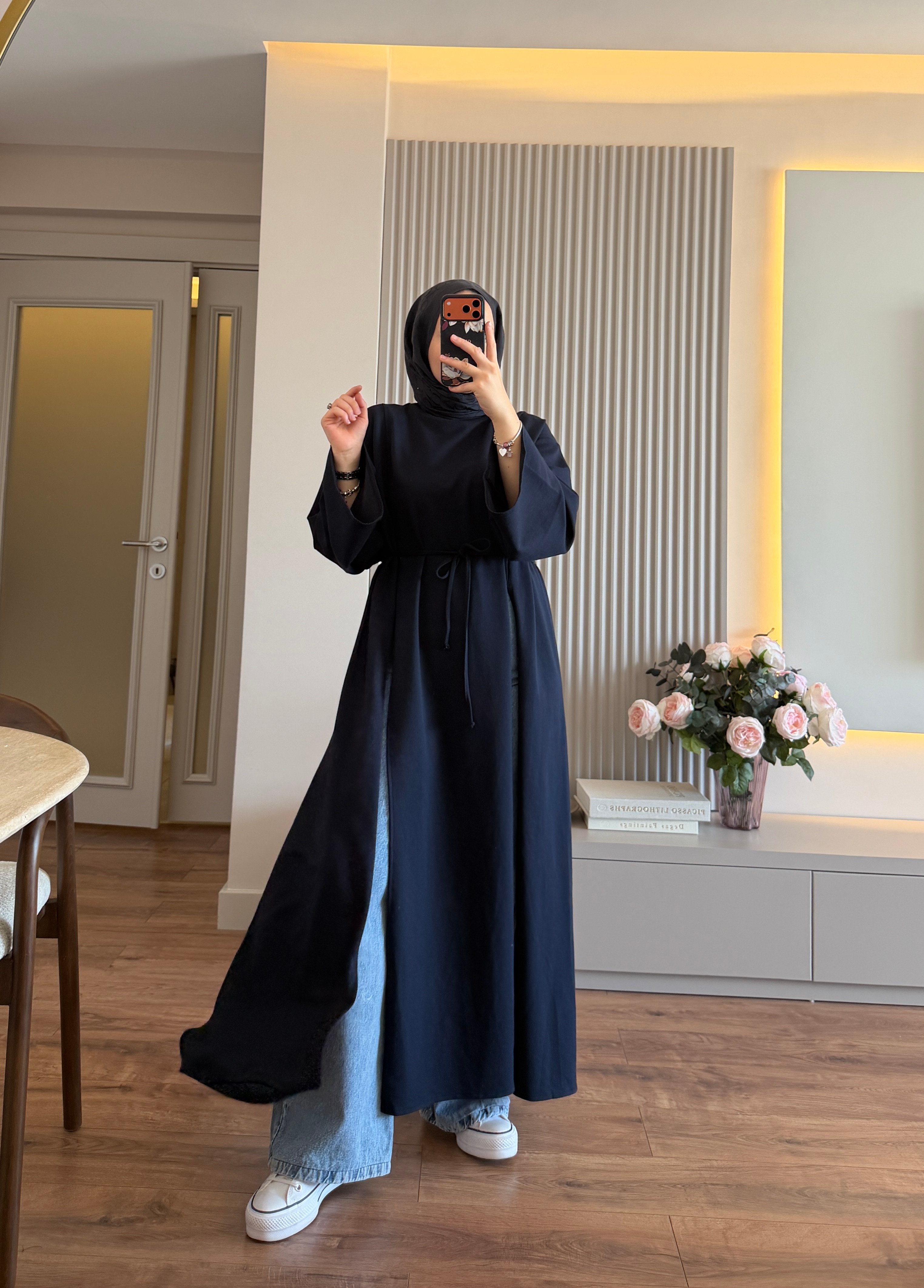 Parçalı Sweat Tunik Lacivert - TUNİK