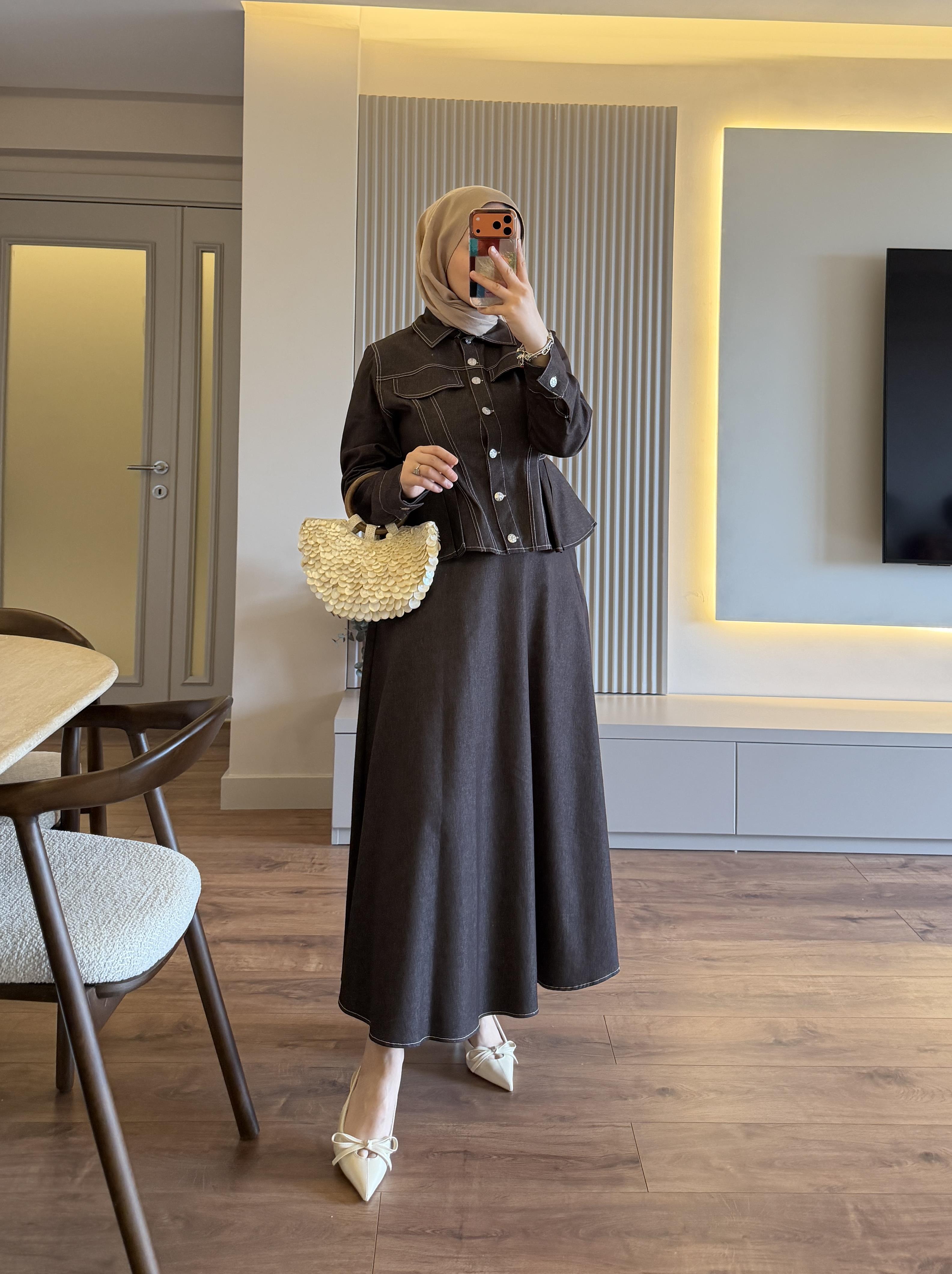Roya Denim Takım Kahve - TAKIM