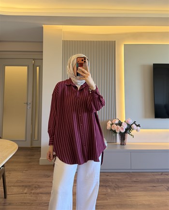 Basic Krep Gömlek Mürdüm - GÖMLEK