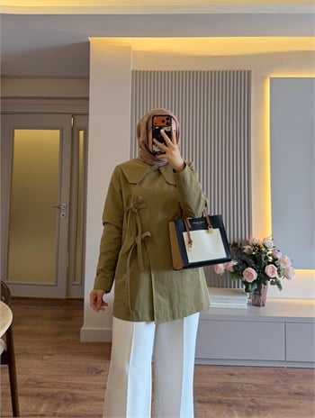 Mia Fiyonk Yaka Trenç Ada Çayı - TRENCKOT