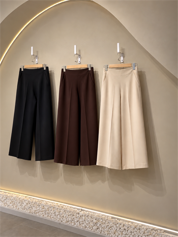 Ütü İzli Bol Paça Pantalon Siyah - ALT GİYİM