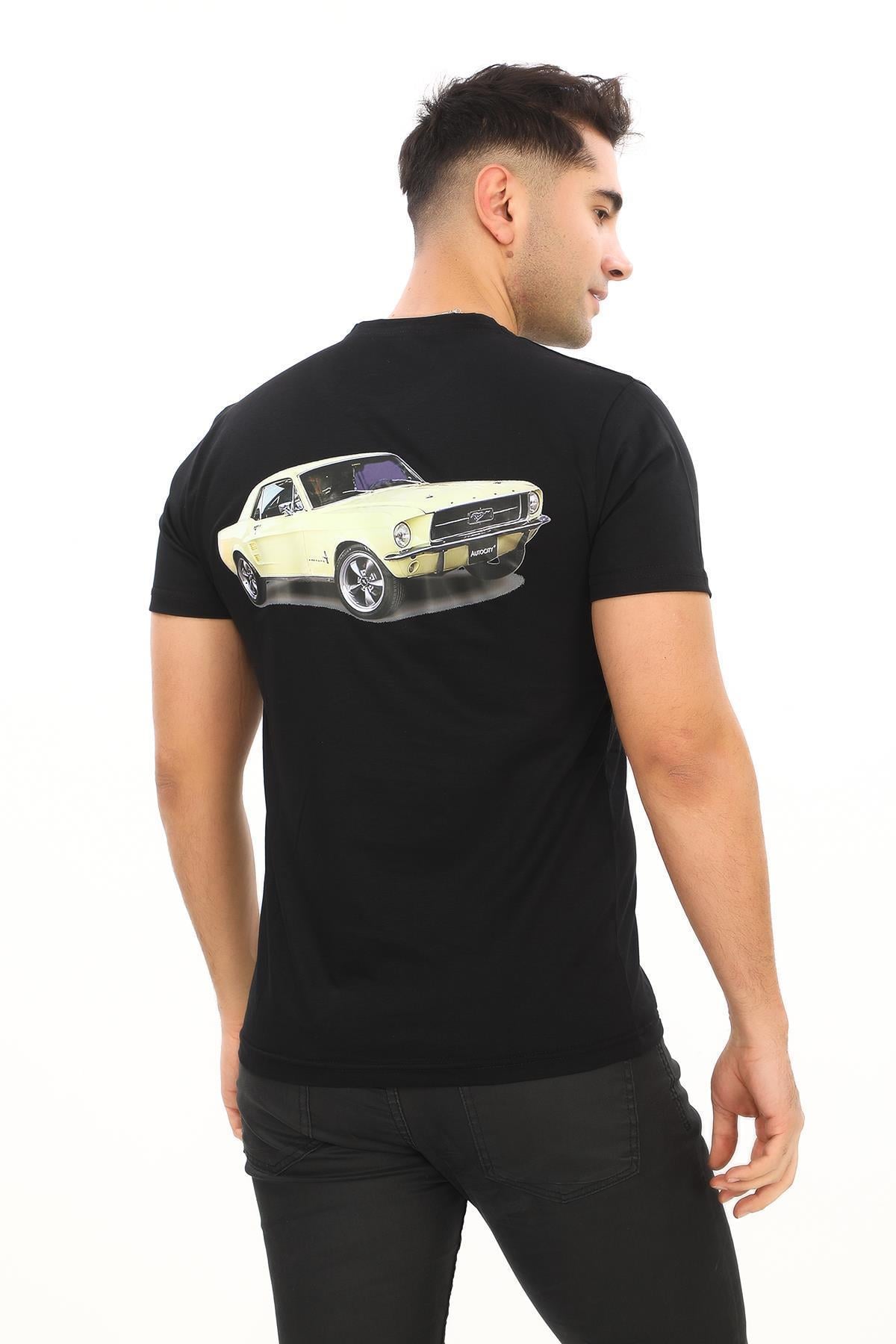 American Classic 1964 Ford M Özel Tasarım Baskılı Siyah T-shirt (Slim fit)