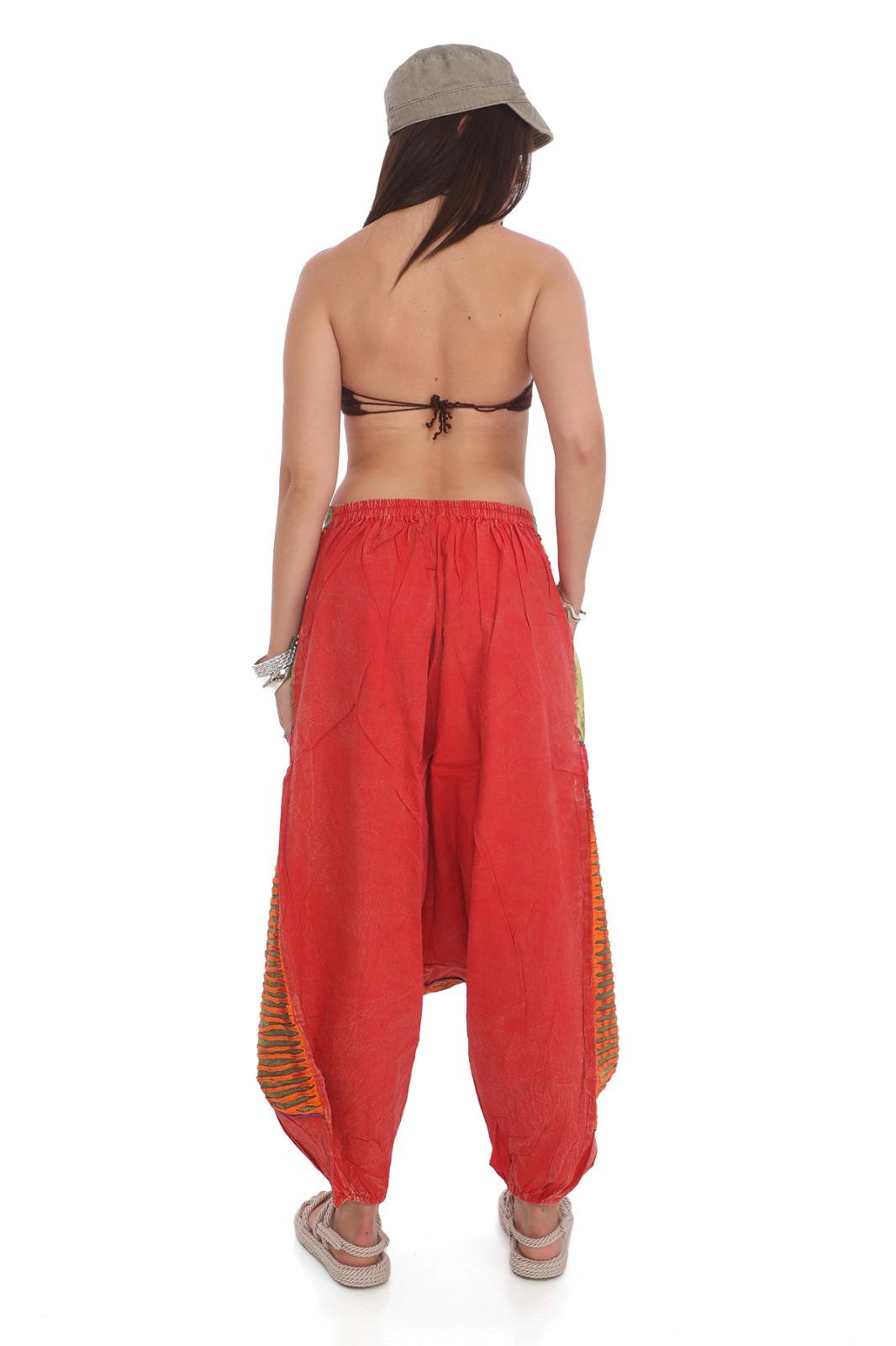 Hint  Otantik Yıkamalı Taşlanmış Patchwork Şalvar Pantolon