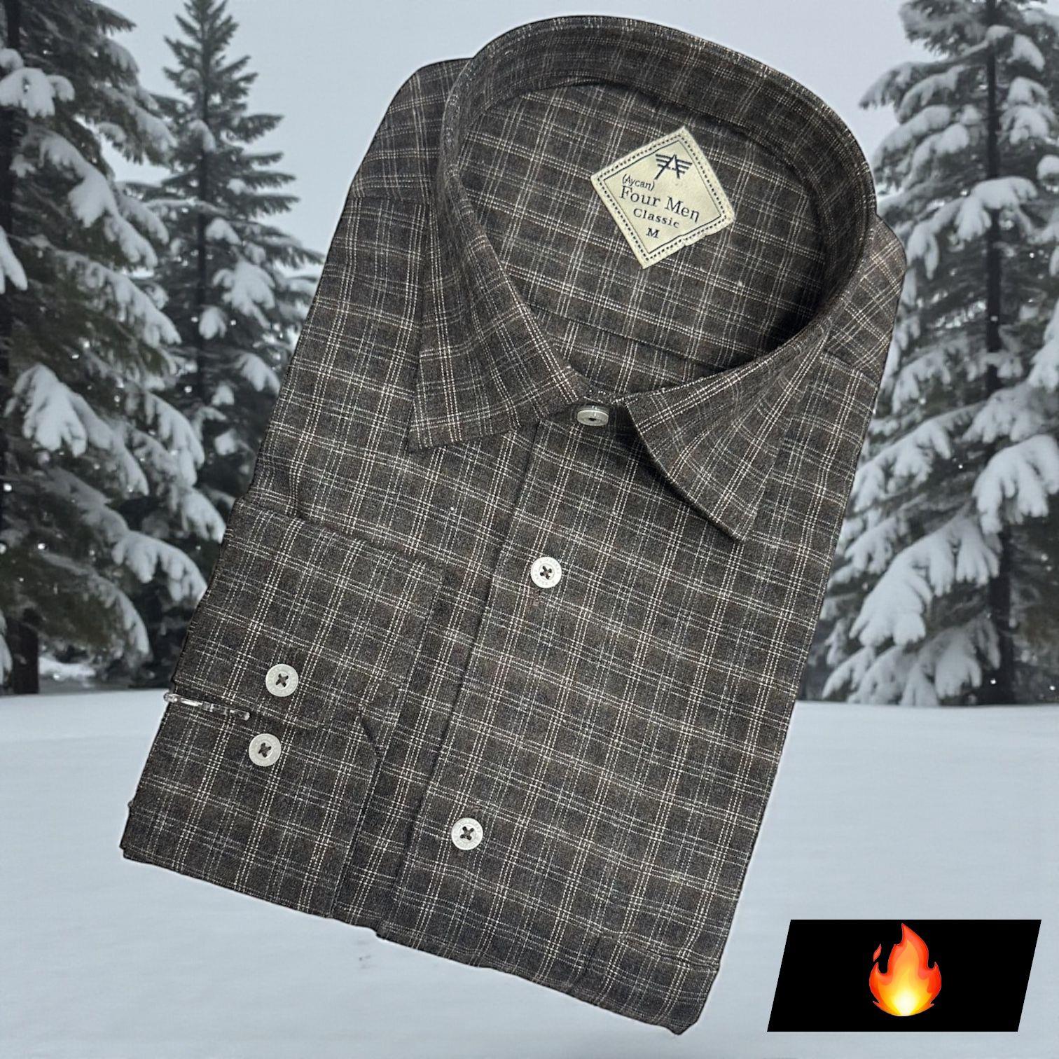 Klasik %100 Cotton Uzun Kollu Terletmeyen Kışlık Flanel Gömlek (Regular Kalıp)