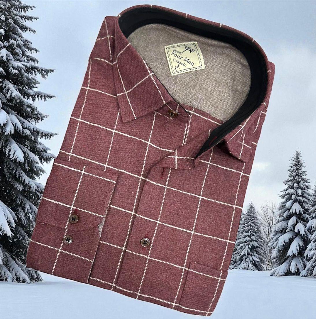 Klasik %100 Cotton Uzun Kollu Terletmeyen Kışlık Flanel Kumaş Çok Renkli Gömlek (Regular Kalıp)