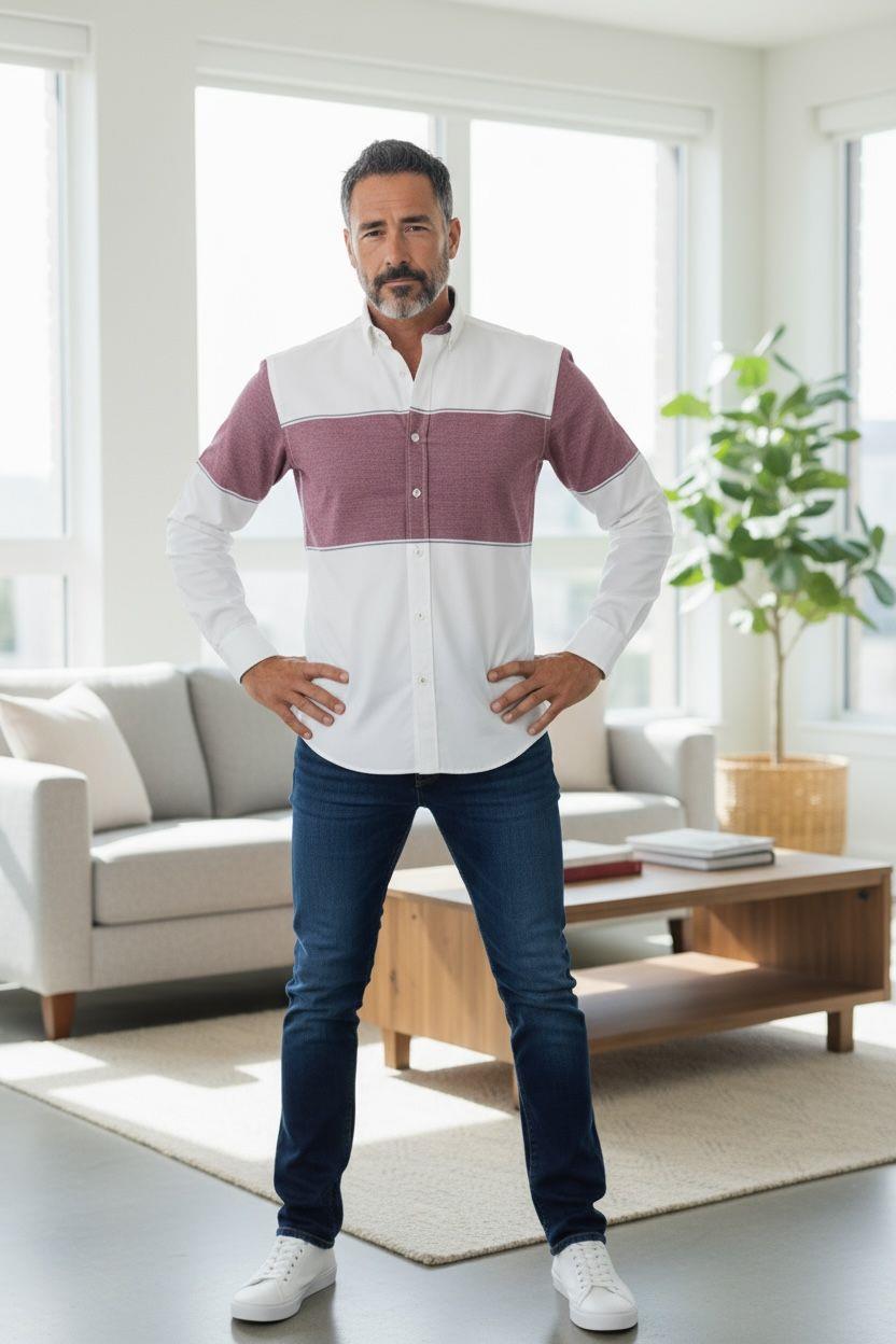 Klasik %100 Cotton Uzun Kollu Terletmeyen Kışlık Flanel Kumaş 2 Renkli Çizgili Gömlek (Regular Kalıp)