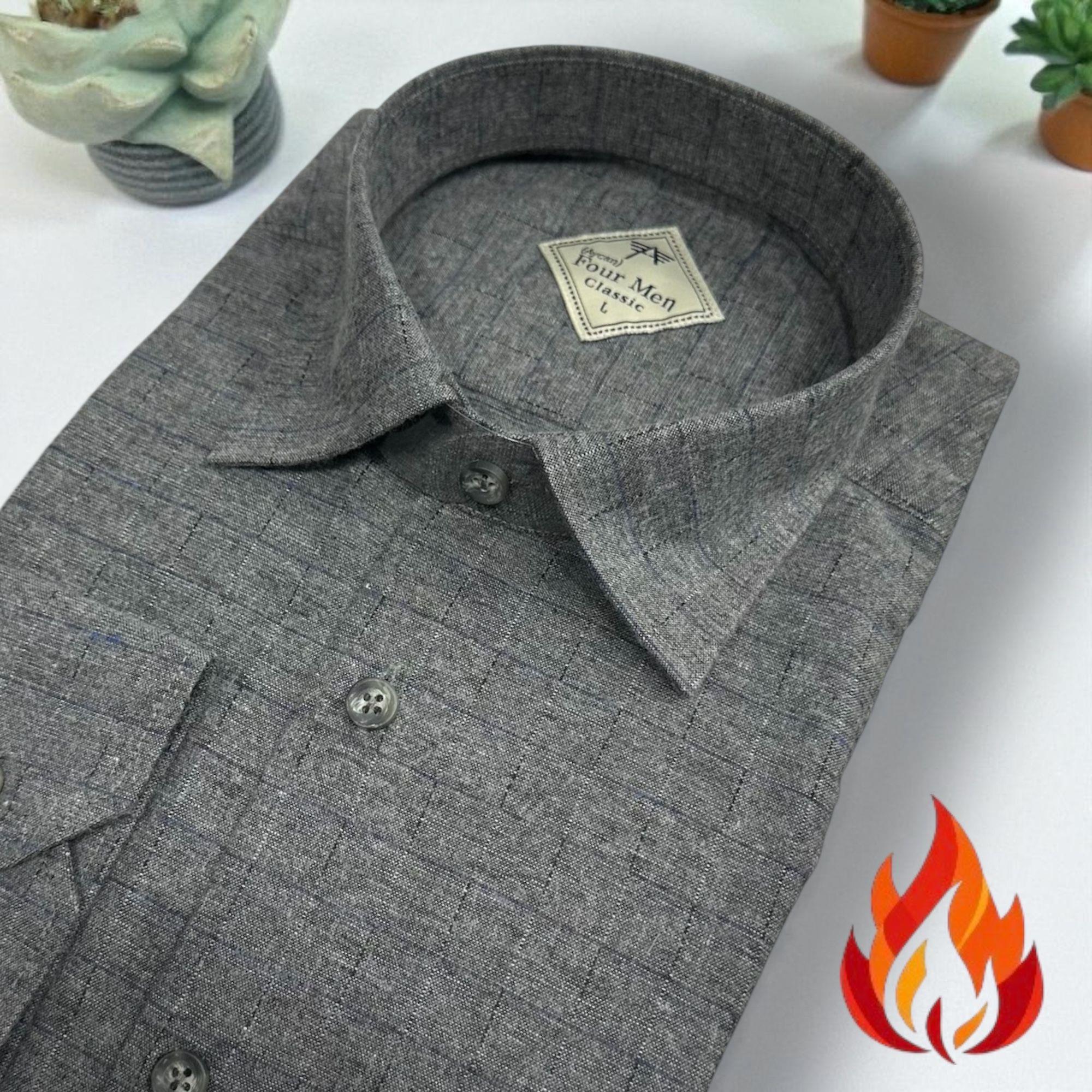 Klasik %100 Cotton Uzun Kollu Terletmeyen Kışlık Flanel Terletmeyen Tek Cepli Gömlek (Regular Kalıp)