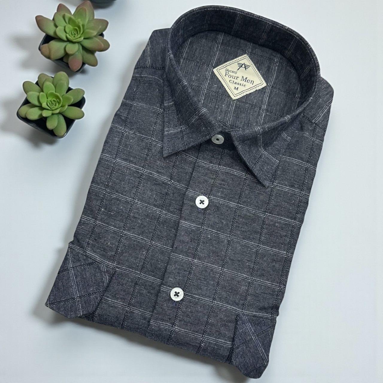 Klasik %100 Cotton Uzun Kollu Terletmeyen Kışlık Flanel Terletmeyen Gömlek (Regular Kalıp)