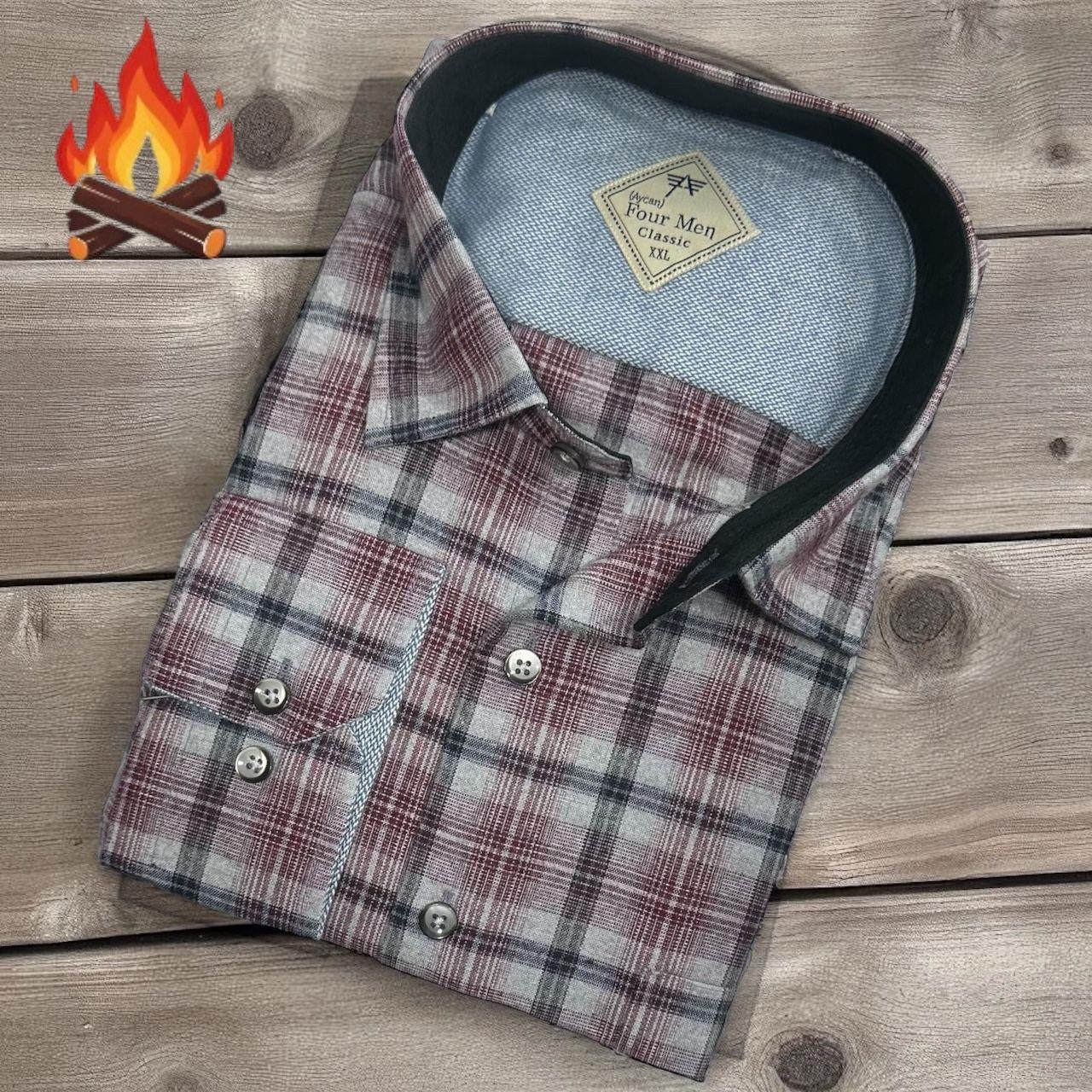 Klasik %100 Cotton Uzun Kollu Terletmeyen Kışlık Flanel Kumaş Çok Renkli Gömlek (Regular Kalıp)