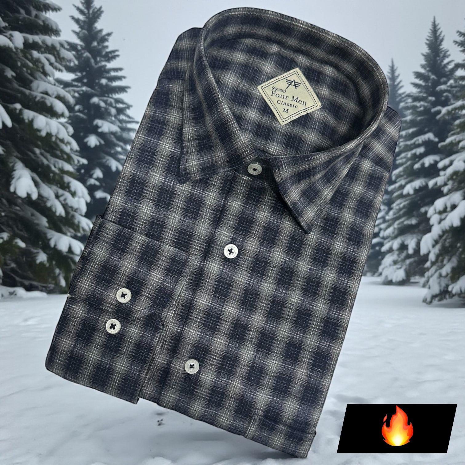Klasik %100 Cotton Uzun Kollu Terletmeyen Kışlık Flanel Gömlek (Regular Kalıp)