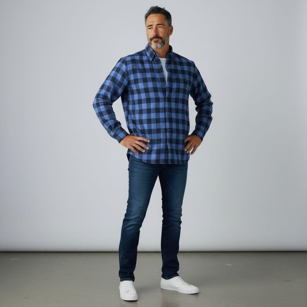 Klasik %100 Cotton Uzun Kollu Terletmeyen Kışlık Oduncu Gömlek (Regular Kalıp)