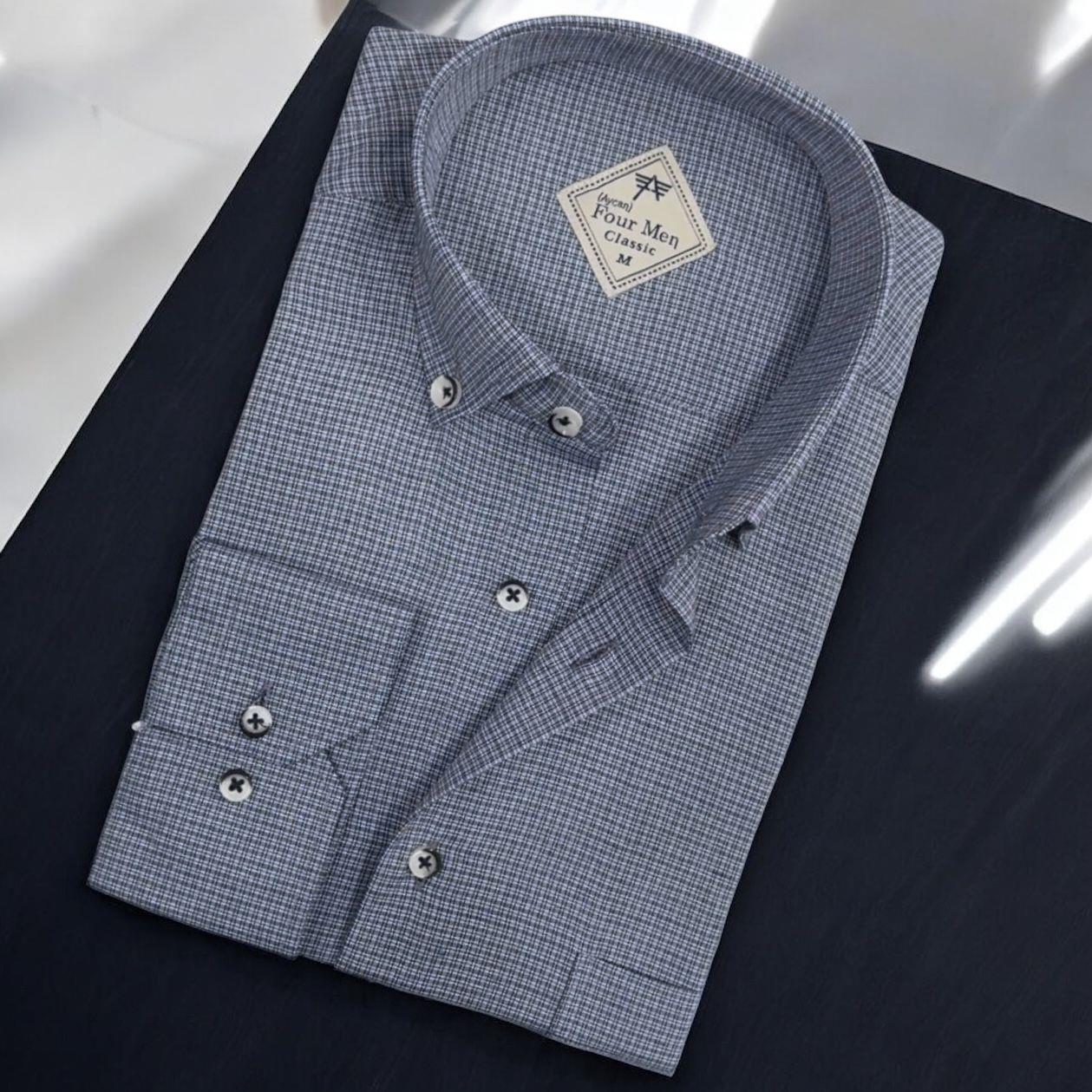 Linen Keten Hafif Kumaş Uzun Kollu Gri Erkek Gömlek (Regular Kalıp)