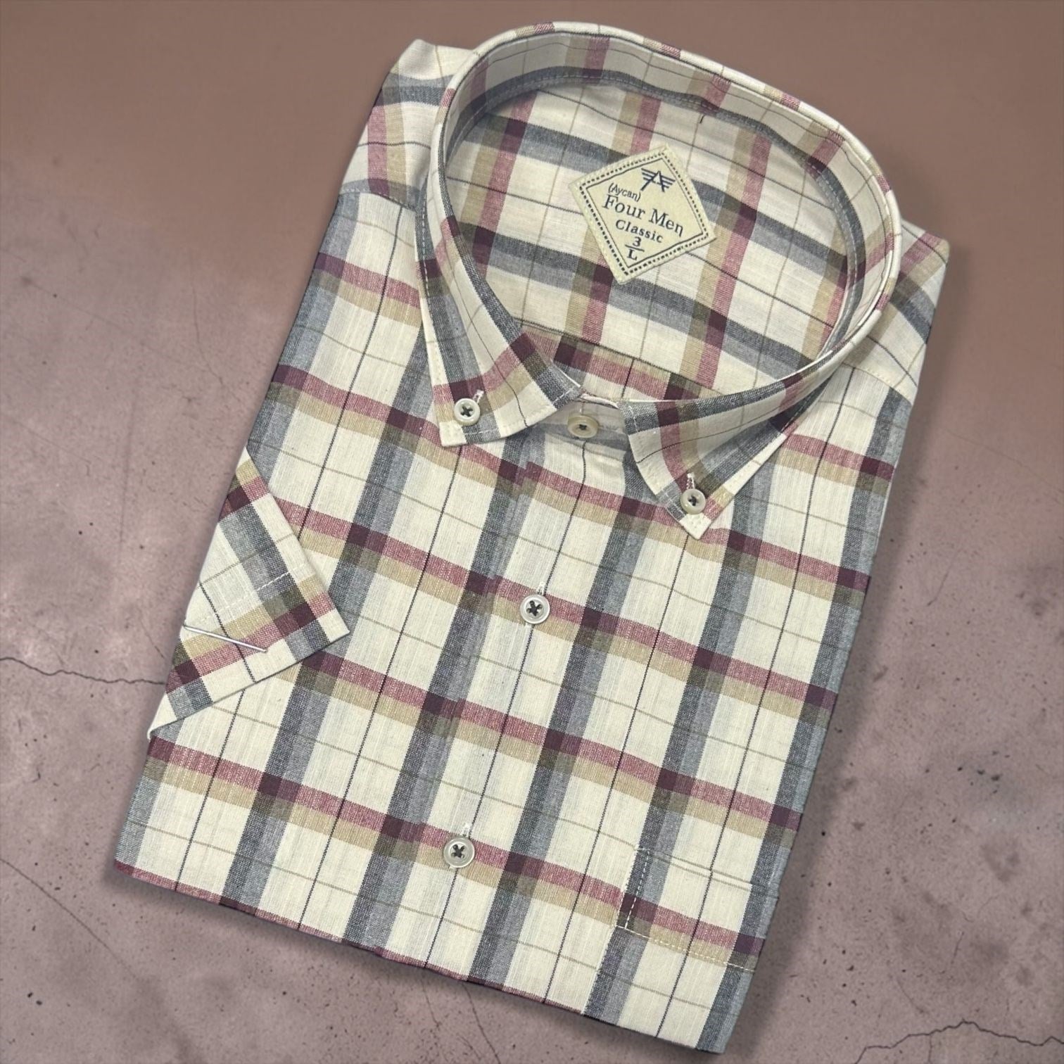 Linen Keten Klasik %100 Cotton Kısa Kollu Terletmeyen Gömlek 
