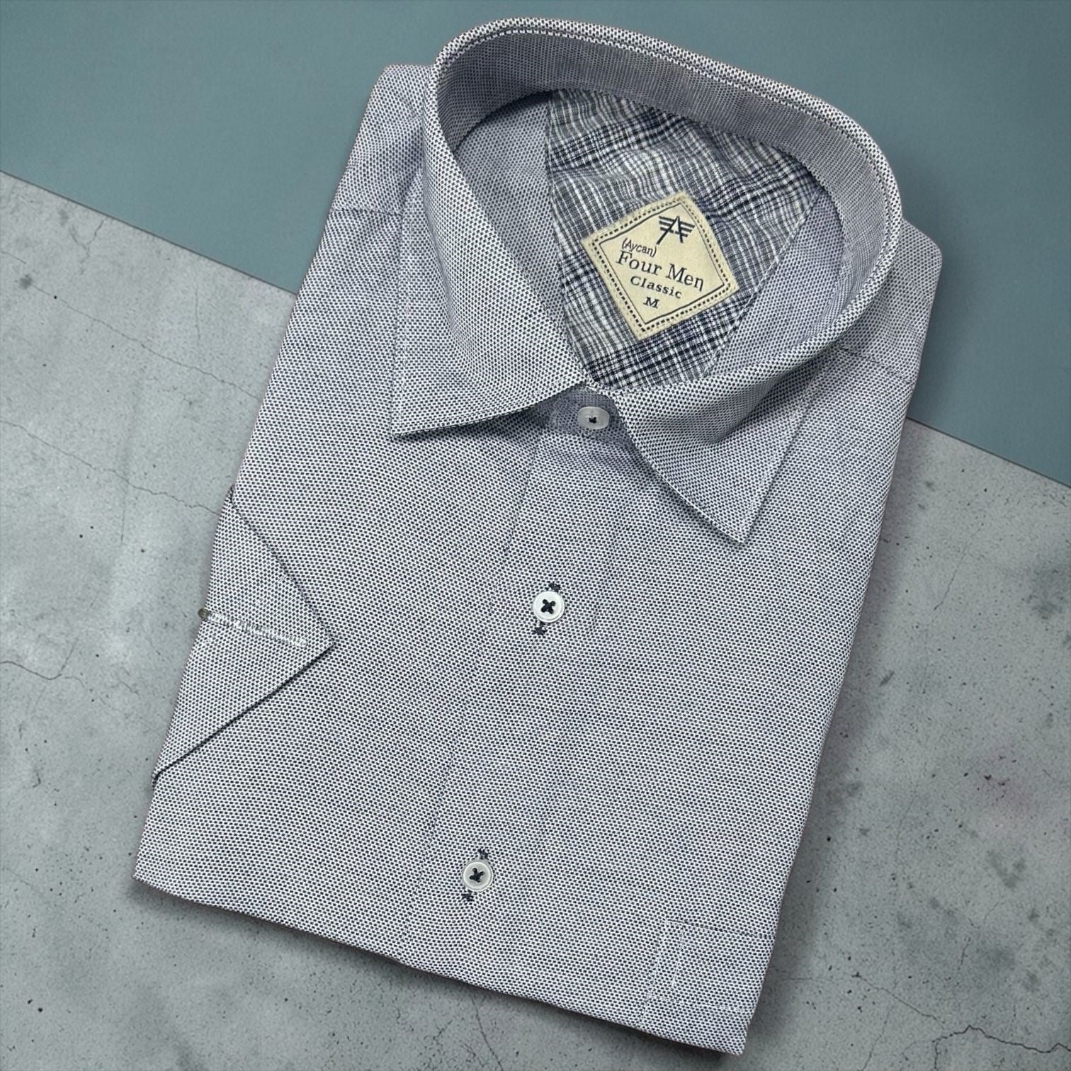 Linen Keten Klasik %100 Cotton Kısa Kollu Terletmeyen Gömlek 