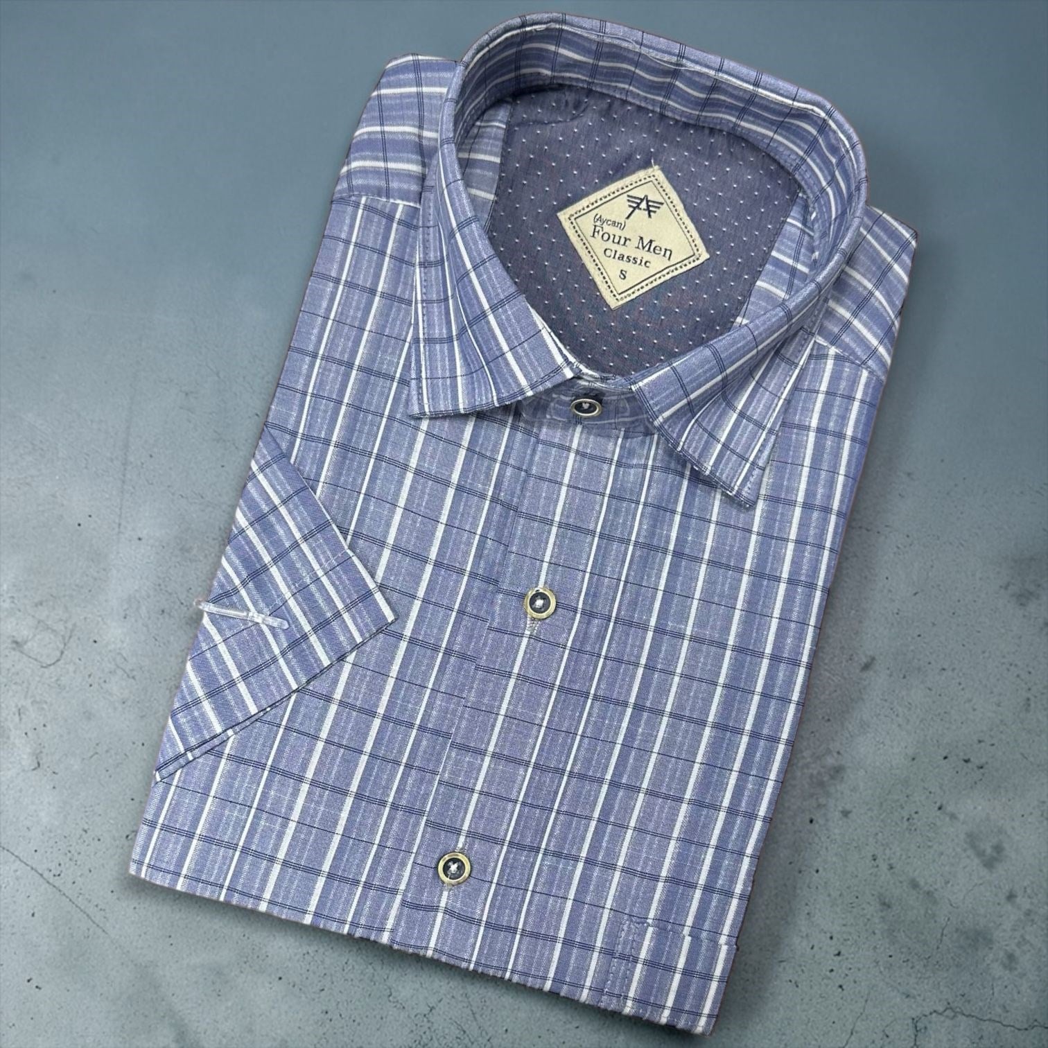 Linen Keten Klasik %100 Cotton Kısa Kollu Terletmeyen Gömlek 