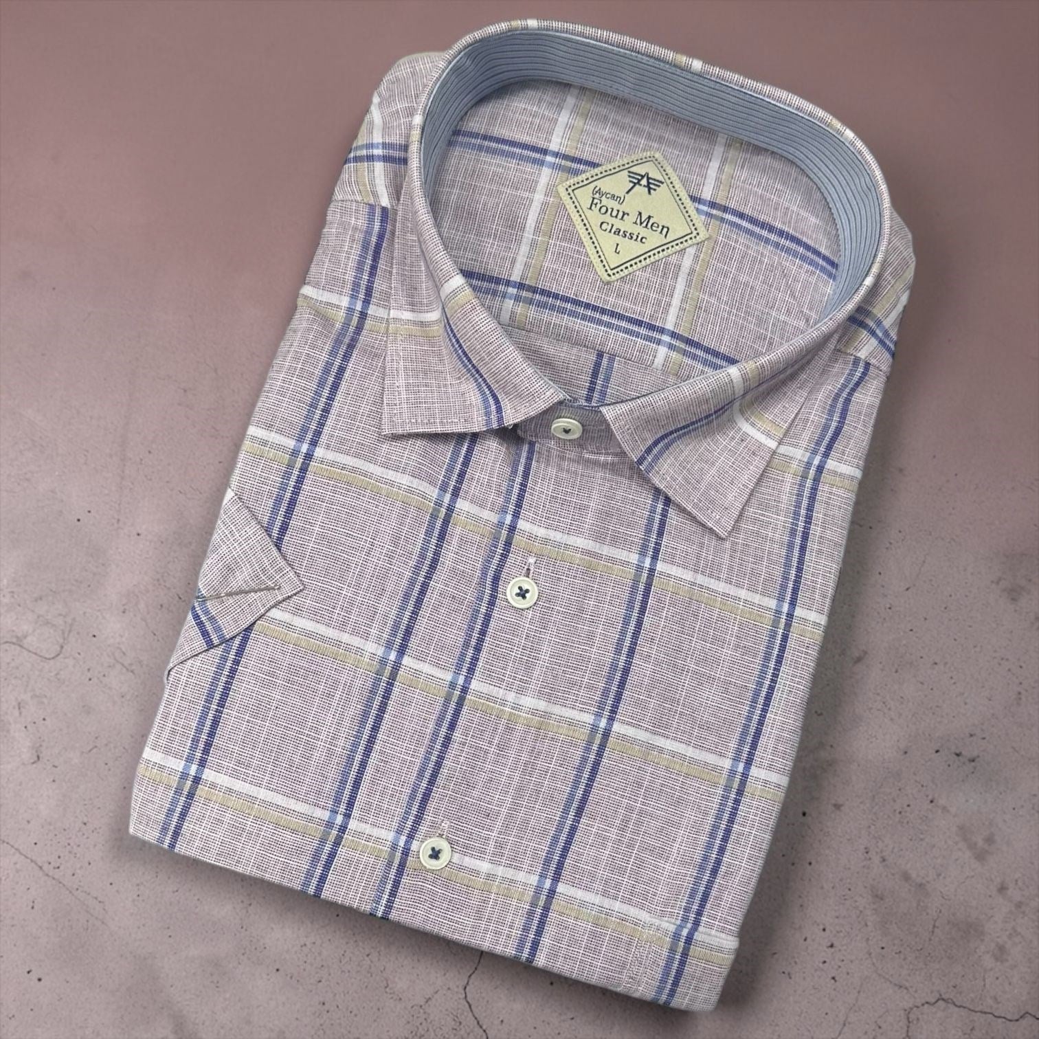 Linen Keten Klasik %100 Cotton Kısa Kollu Terletmeyen Gömlek 