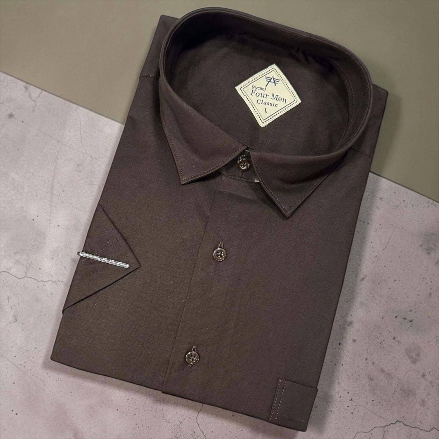 Linen Keten Klasik %100 Cotton Kısa Kollu Terletmeyen Gömlek 