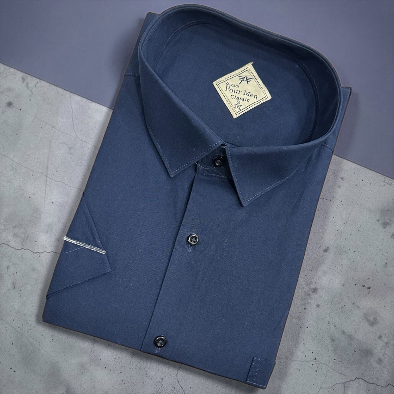 Linen Keten Klasik %100 Cotton Kısa Kollu Terletmeyen Gömlek 