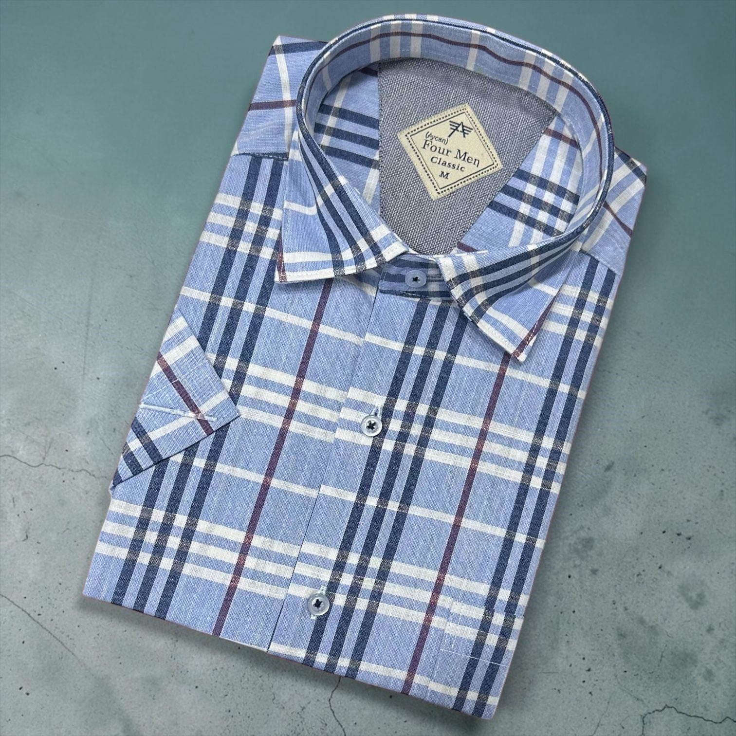 Linen Keten Klasik %100 Cotton Kısa Kollu Terletmeyen Gömlek 