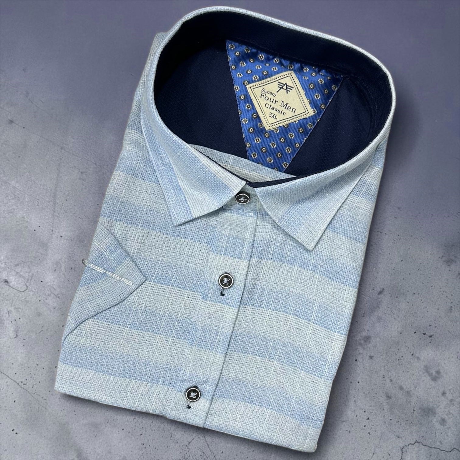 Linen Keten Klasik %100 Cotton Kısa Kollu Terletmeyen Gömlek 