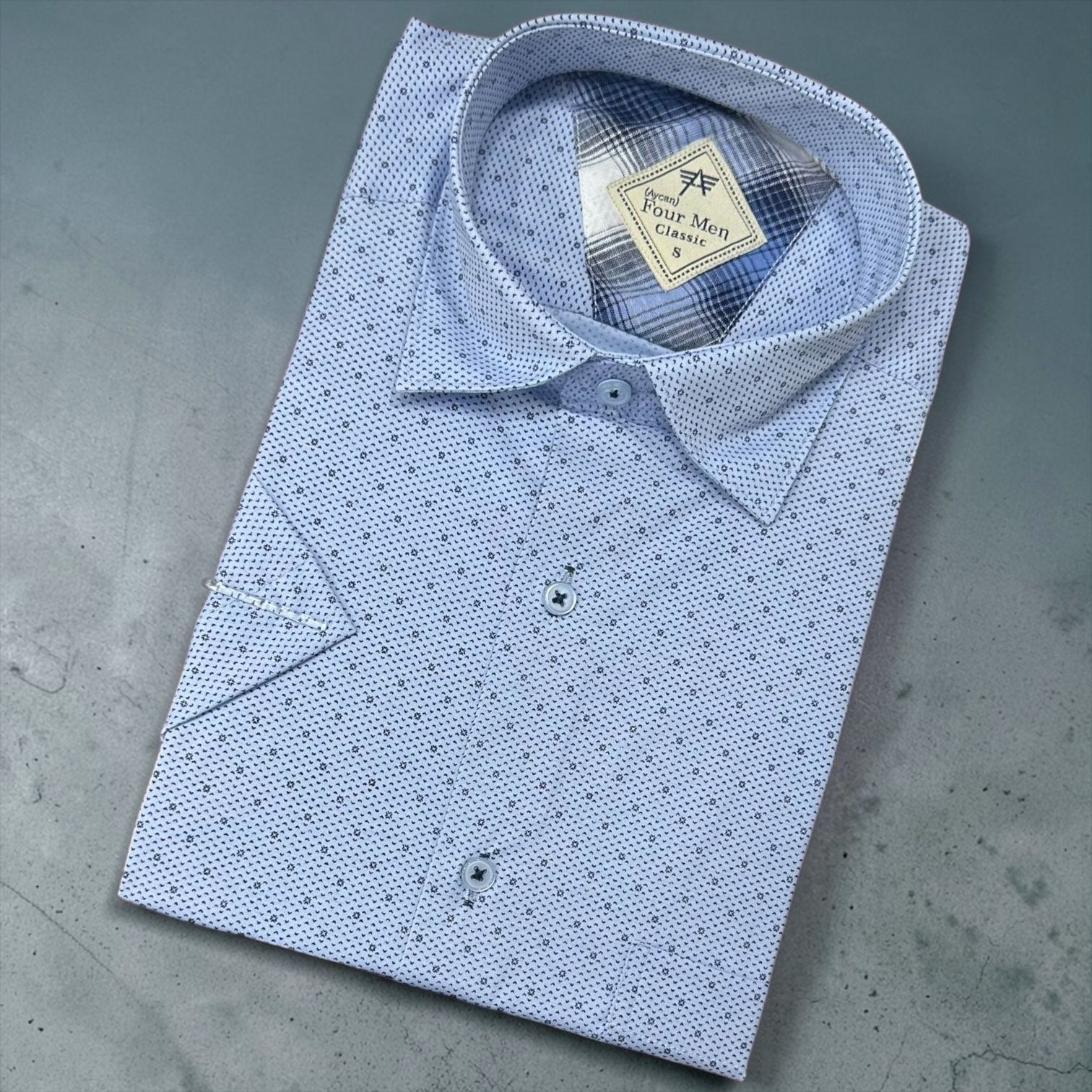 Linen Keten Klasik %100 Cotton Kısa Kollu Terletmeyen Gömlek 