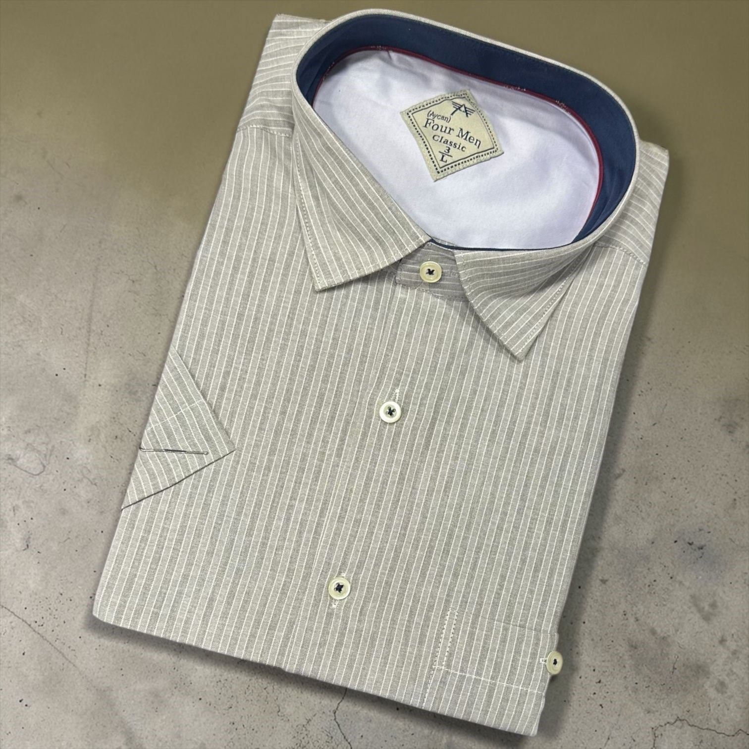 Linen Keten Klasik %100 Cotton Kısa Kollu Terletmeyen Gömlek 