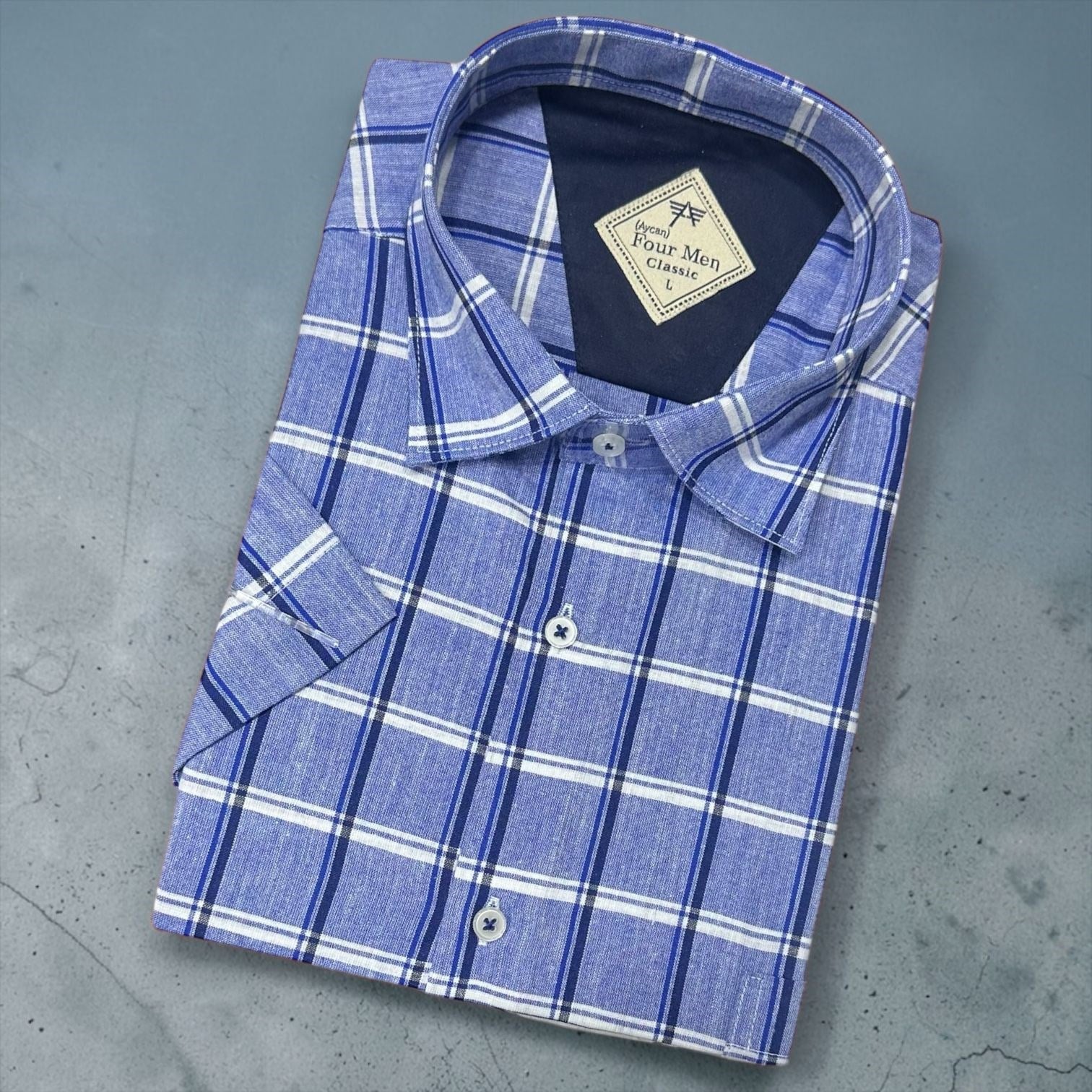 Linen Keten Klasik %100 Cotton Kısa Kollu Terletmeyen Gömlek 