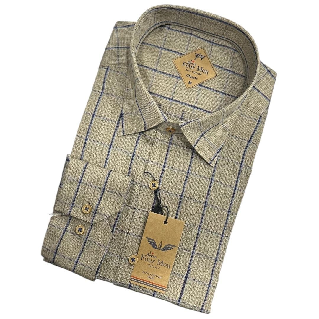 Linen Keten Klasik %100 Cotton Uzun Kollu Terletmeyen Gömlek 