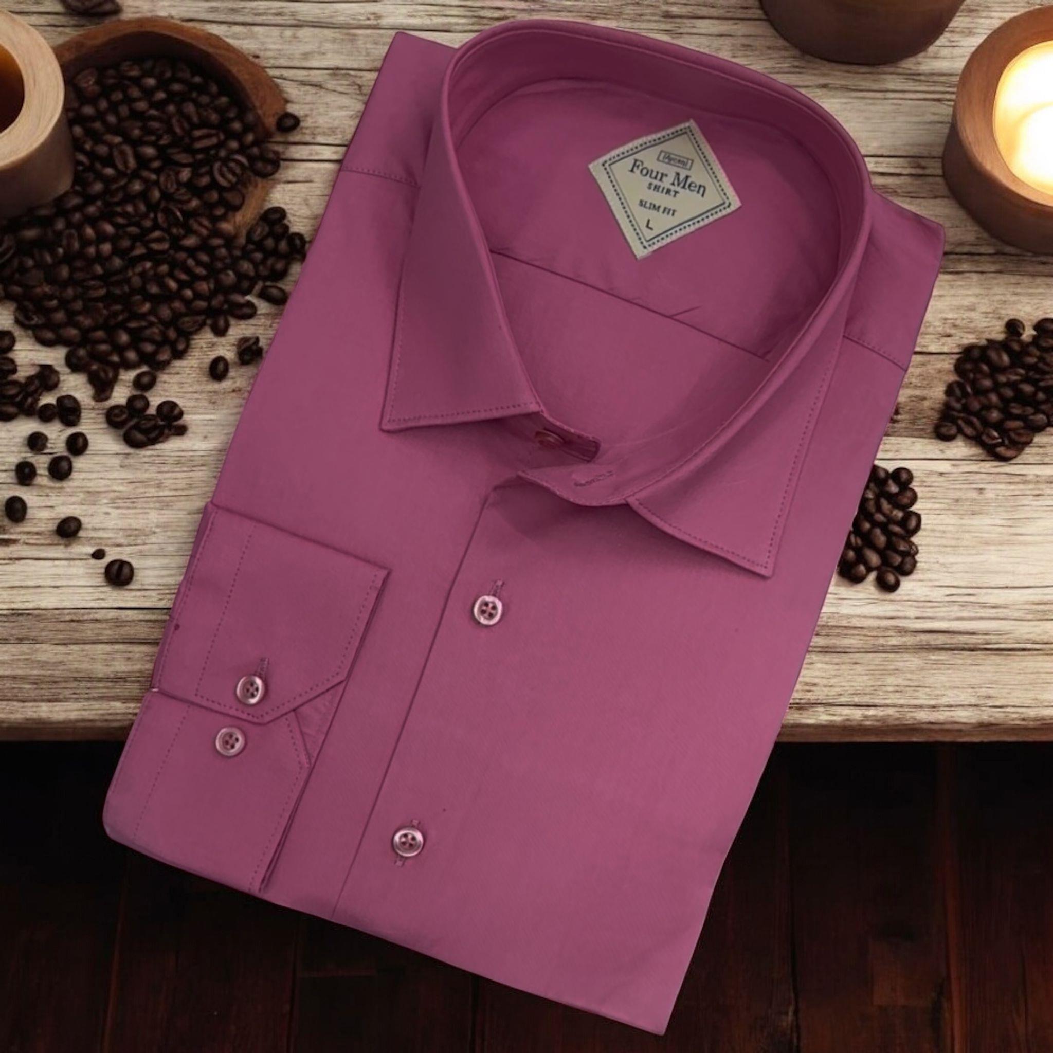 Linen Keten Klasik %100 Cotton Uzun Kollu Slim-Fit  Terletmeyen Tek Cepli Kapaklı Bordo Gömlek (Regular Kalıp)