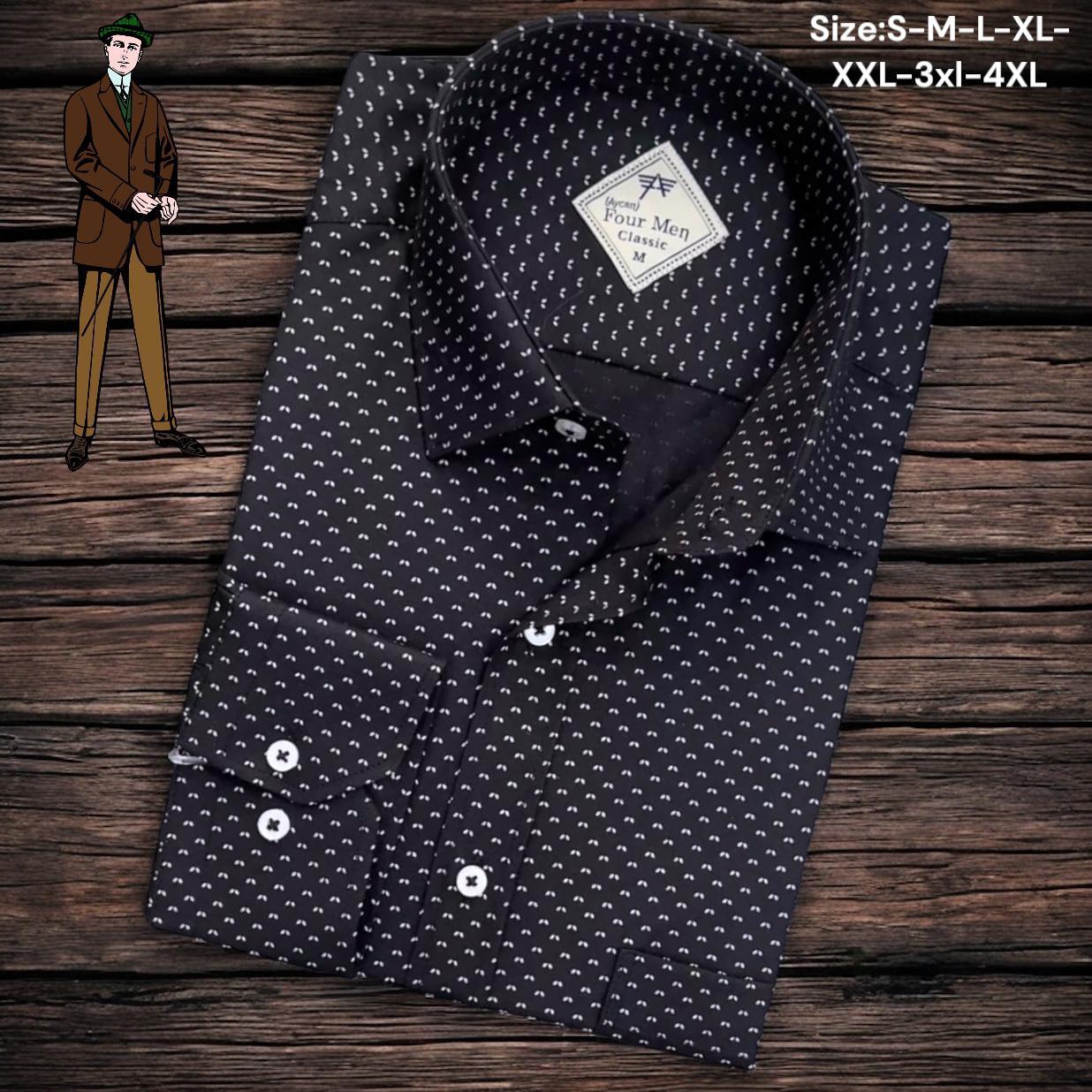 Linen Keten Klasik %100 Cotton Uzun Kollu Terletmeyen Tek Cepli Kapaklı Siyah Gömlek (Regular Kalıp)