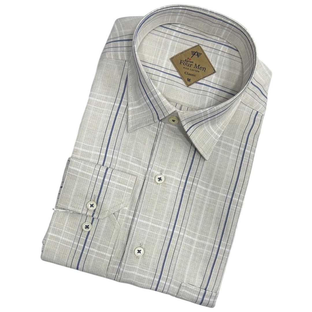 Linen Keten Klasik %100 Cotton Uzun Kollu Terletmeyen Gömlek 