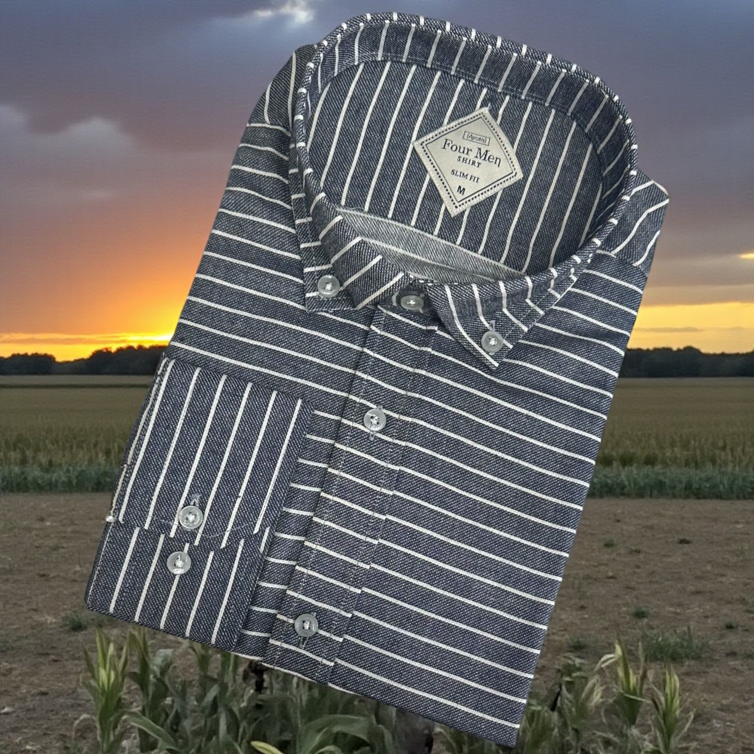 Linen Pamuklu Keten Slim Fit 4 Mevsim Giyilebilen Tek Cepli Gömlek