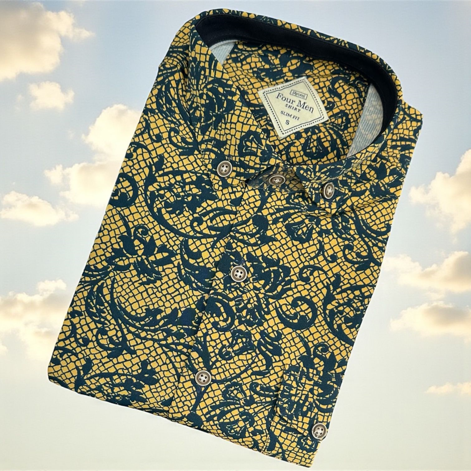 Linen Uzun Kol Pamuklu Yakası Gizli Düğmeli Gömlek (Slim Fit Kalıp)