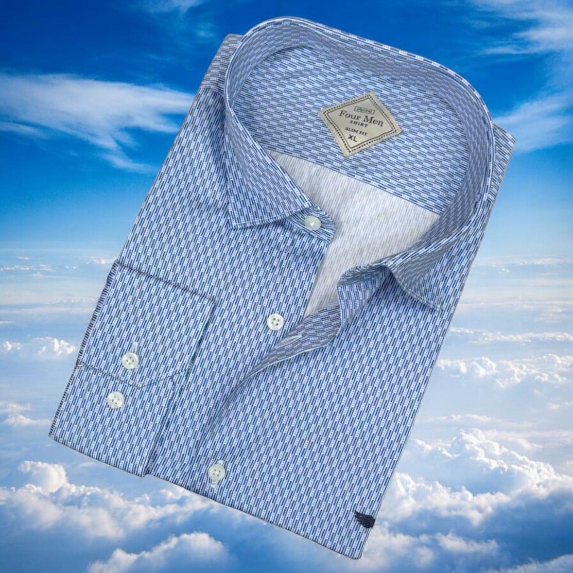 Pamuklu Açık Mavi Uzun Kollu Erkek Gömlek (Slim Fit Kalıp)