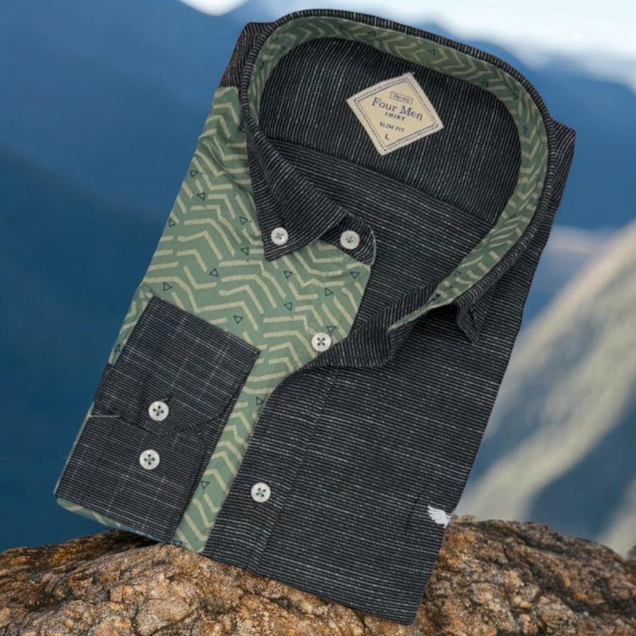Pamuklu Antrasit Uzun Kollu Erkek Gömlek (Slim Fit Kalıp)