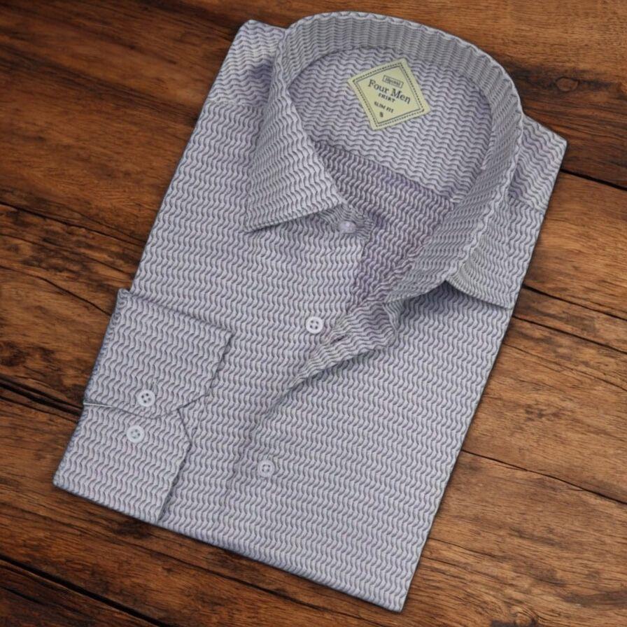 Pamuklu Gri Uzun Kollu Erkek Gömlek (Slim Fit Kalıp)